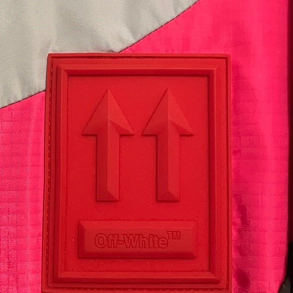 Off-White Nylon Pink and Gray Jacket with Red Patch - Picture 2 of 8